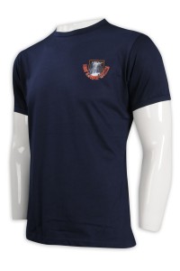 T933 設計淨色T恤 修身 靶場武器訓練 T恤製衣廠      寶藍色  男生 短 t